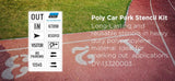 Poly Car Park Stencil Kit - 12 designs in one stencil